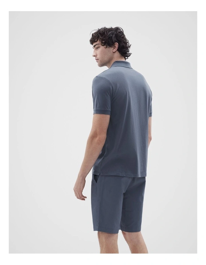 Classic Jersey Polo Shirt in Mid Blues image 2