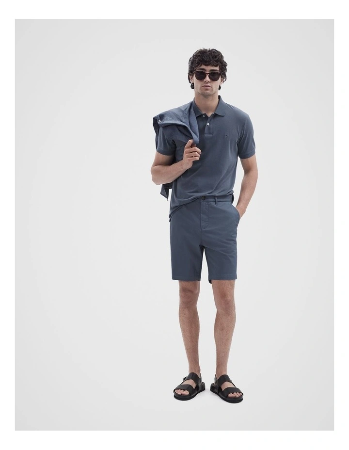 Classic Jersey Polo Shirt in Mid Blues image 4