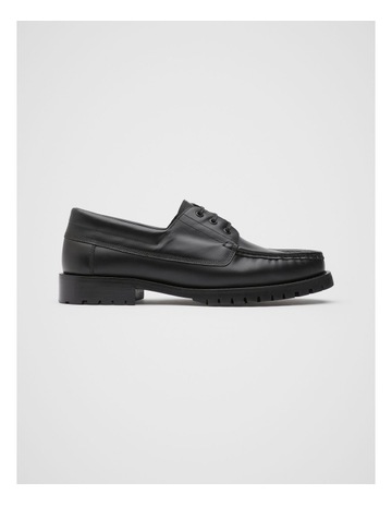 Matteo Deck Leather Shoes in Black