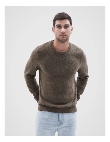 Boucle Crew Knit in Chocolate