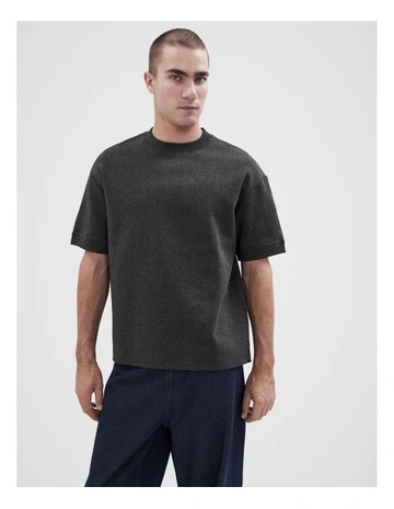 Oversized Sweat T-shirt in Char Marle