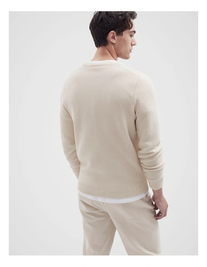 Mixed Yarn Knit Sweater in Beige image 2