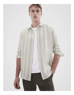 Linen Regular Fit Shirt in Green