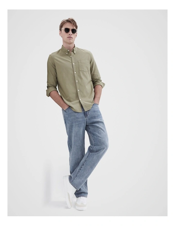 Oxford Regular Fit Shirt in Green image 4