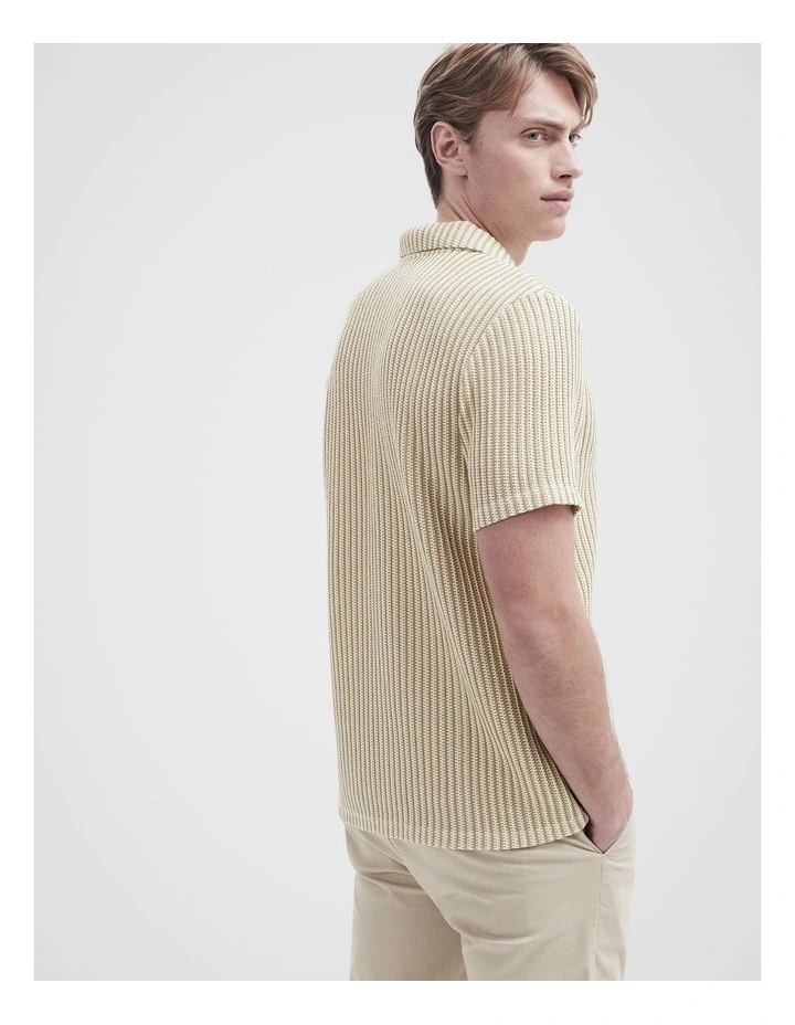 Herringbone Stitch Polo in Brown image 2