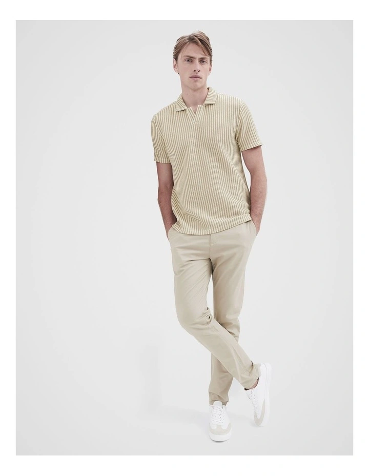 Herringbone Stitch Polo in Brown image 4
