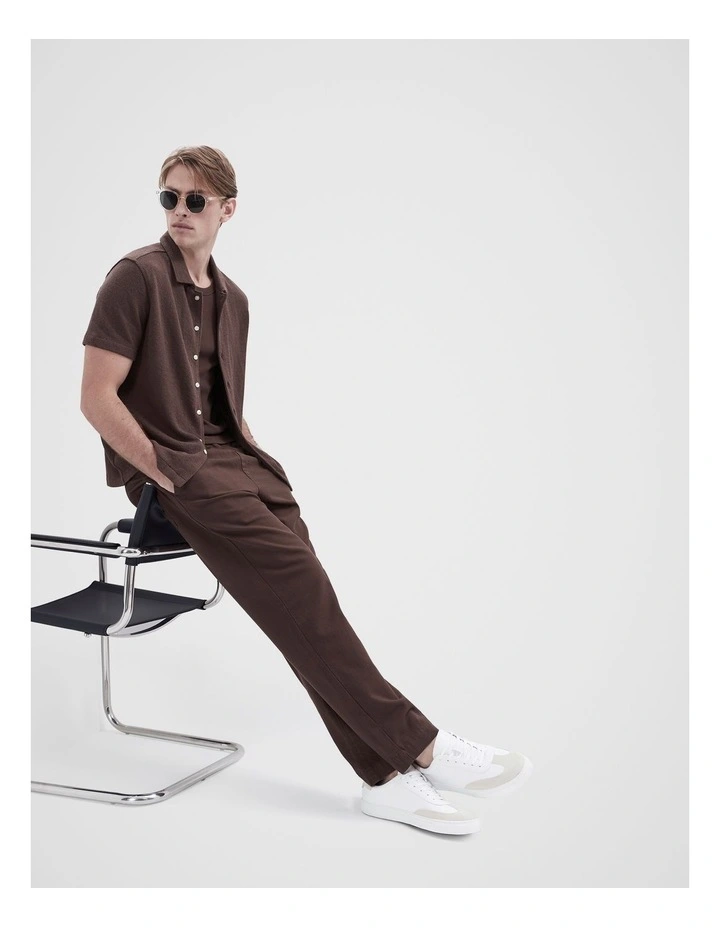 Boucle Button Through Shirt in Brown image 4