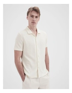 Boucle Button Through Shirt in White