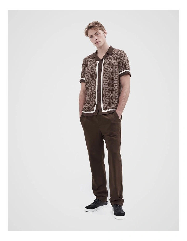 Geo Short Sleeve Regular Fit Shirt in Brown image 4