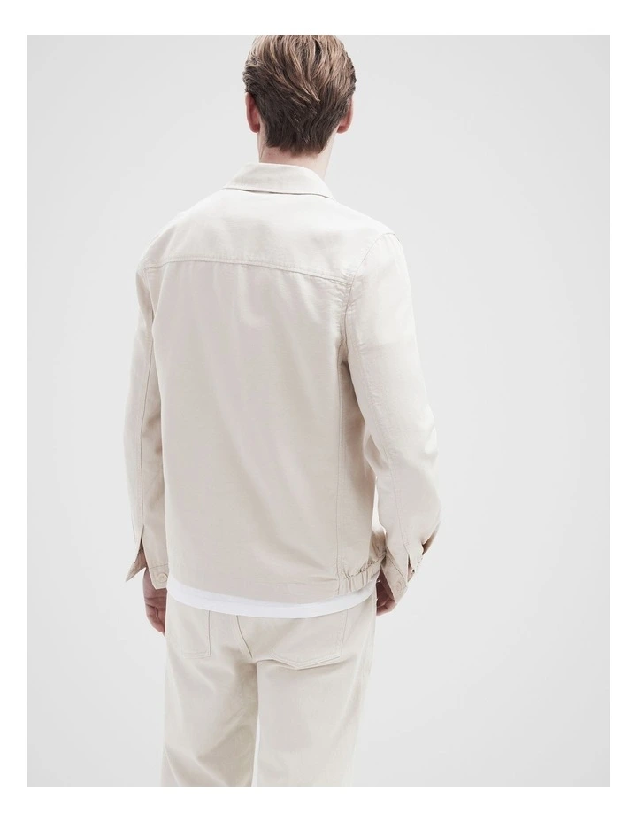 Lightweight Canvas Jacket in Beige image 2