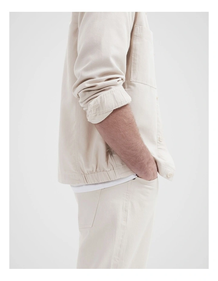 Lightweight Canvas Jacket in Beige image 3