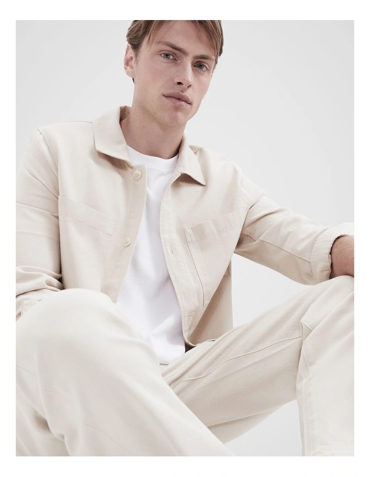 Lightweight Canvas Jacket in Beige image 4