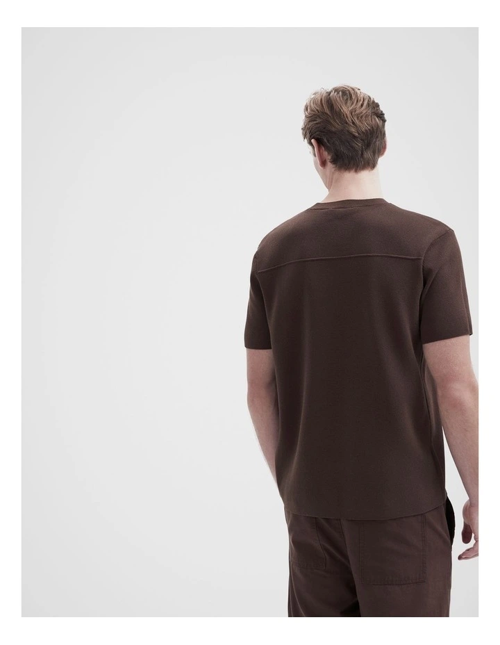 Milano Knit T Shirt in Brown image 2