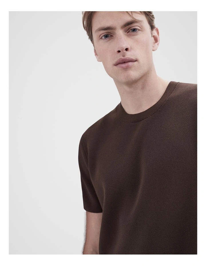 Milano Knit T Shirt in Brown image 3