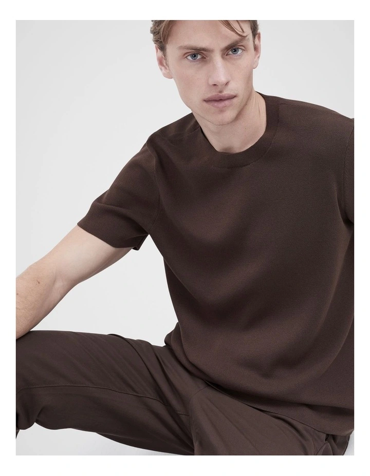 Milano Knit T Shirt in Brown image 4