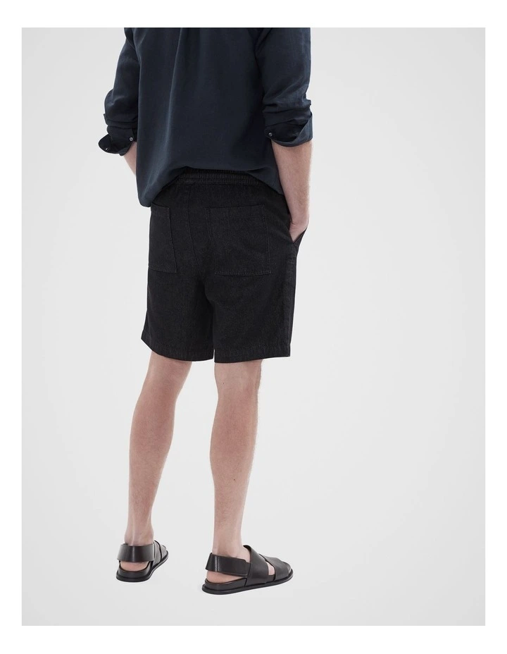 Denim Relaxed Fit Short in Black image 2