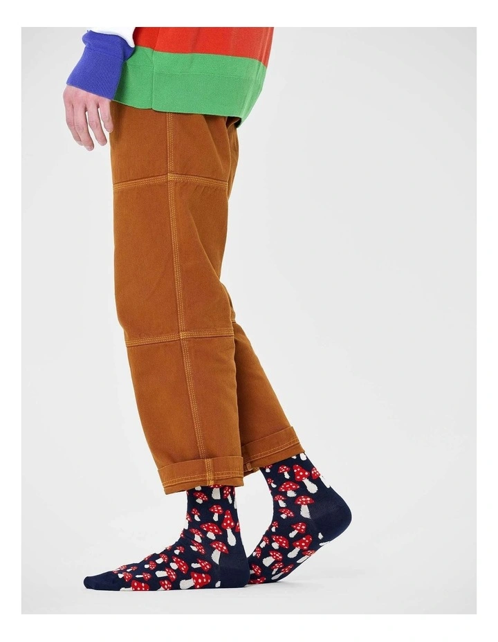 Mushroom Crew Socks in Navy image 3