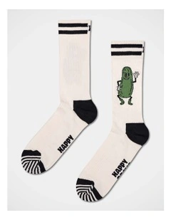 Pickles Crew Socks in White