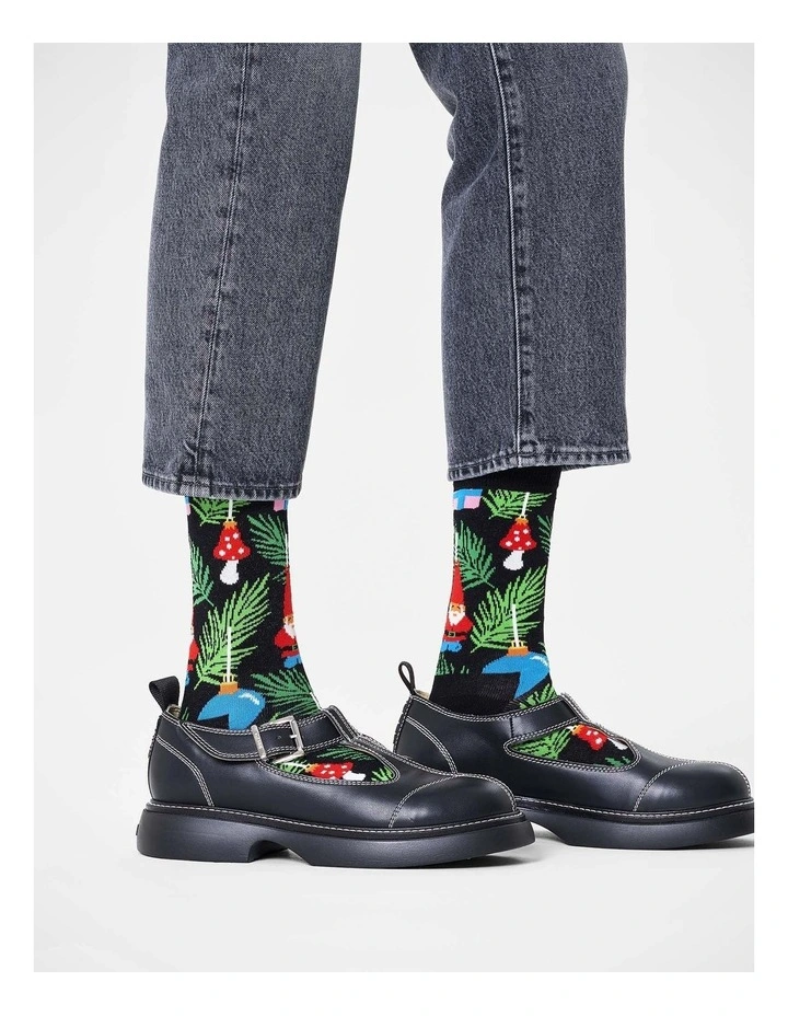 Christmas Tree Decoration Crew Socks in Black image 2