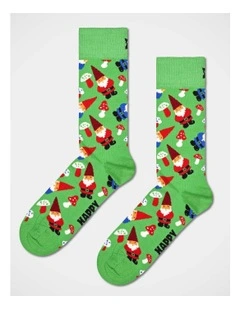 Christmas Gnome Crew Socks in Green
