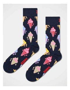 Ice Cream Crew Socks in Navy
