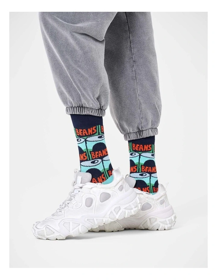 Beans Crew Socks in Turquoise image 2