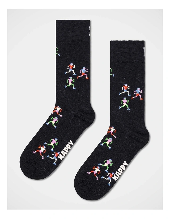 Runners Crew Socks in Black image 1