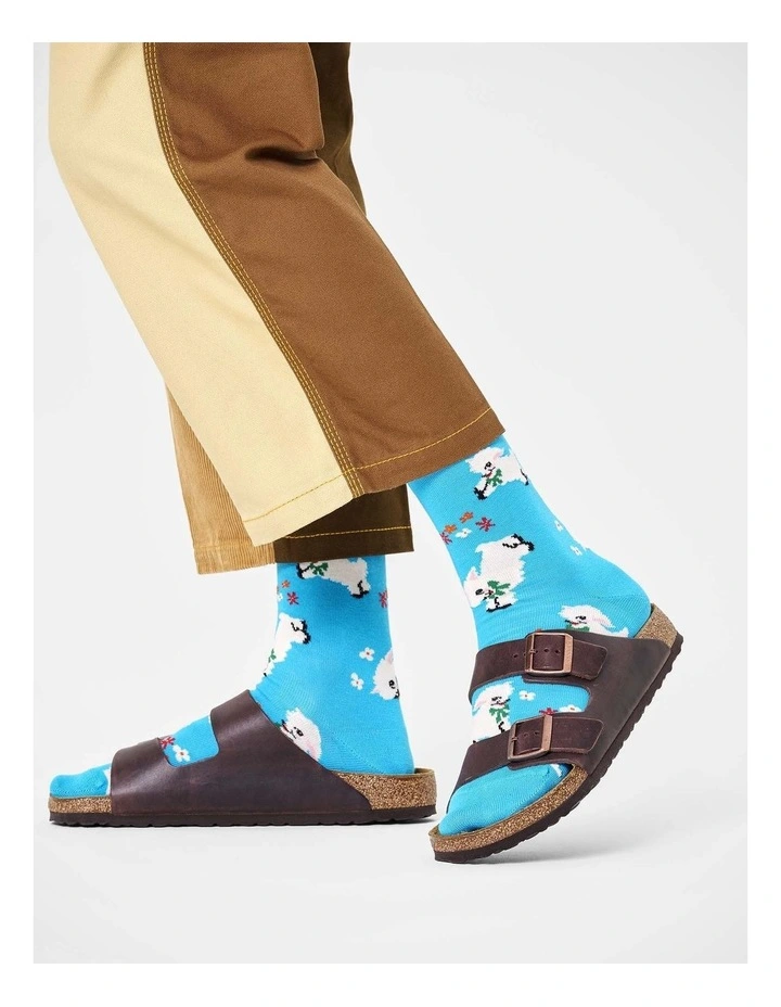 Lamb Crew Socks in Blue image 2