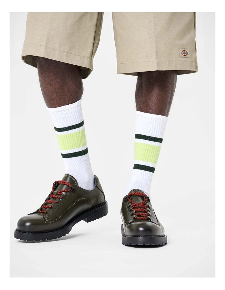 Simple Stripe Sneaker Crew Socks in White image 2