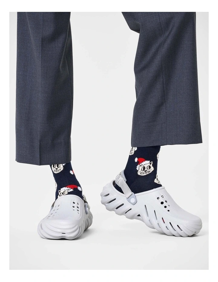 Holiday Cat Crew Socks in Navy image 2