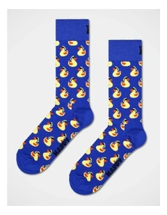 Rubber Duck Crew Socks in Blue
