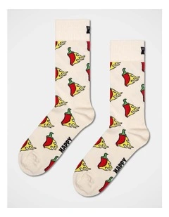 Hot Chili Crew Socks in White