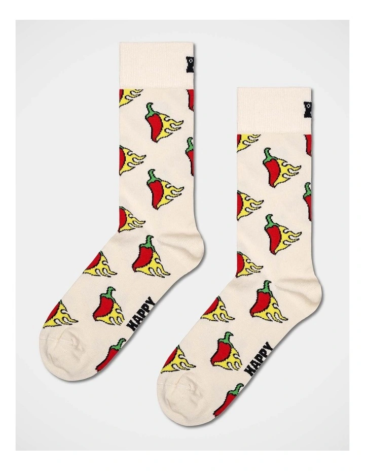 Hot Chili Crew Socks in White image 1