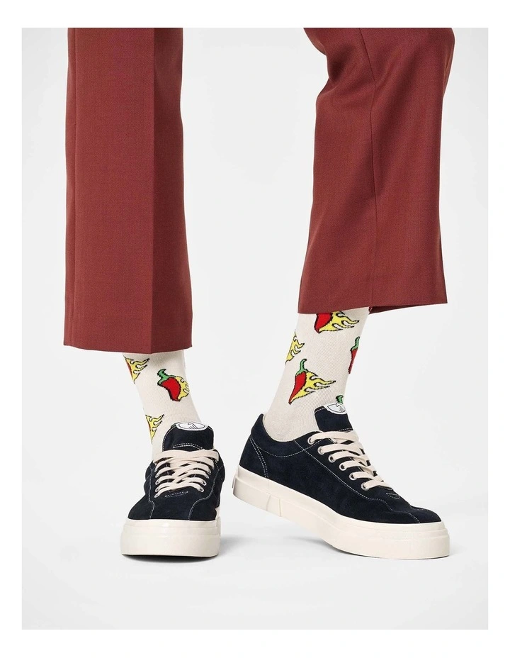 Hot Chili Crew Socks in White image 2