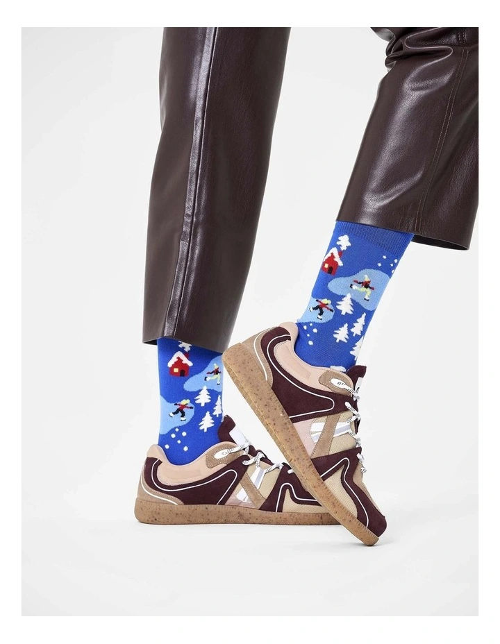 Winter Night Crew Socks in Blue image 2