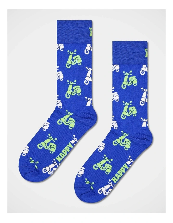 Scooter Crew Socks in Navy image 1