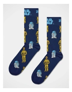 Star Wars Crew Socks R2-D2 & C-3Po in Navy