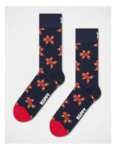 Gingerbread Crew Socks in Navy