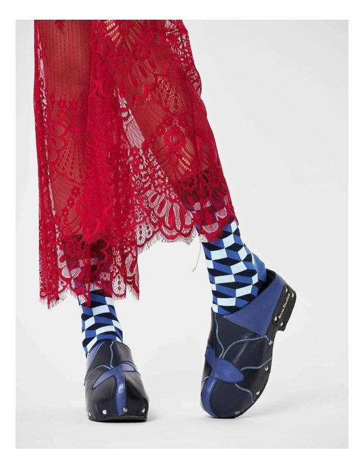 Filled Optic Crew Socks in Navy image 2
