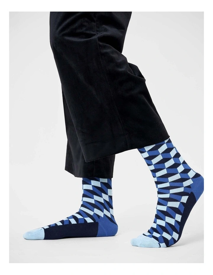 Filled Optic Crew Socks in Navy image 3