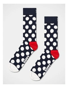 Big Dot Crew Socks in Navy