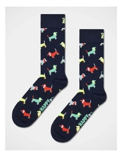 Puppy Love Crew Socks in Navy