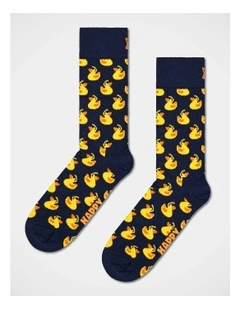 Rubber Duck Crew Socks in Navy