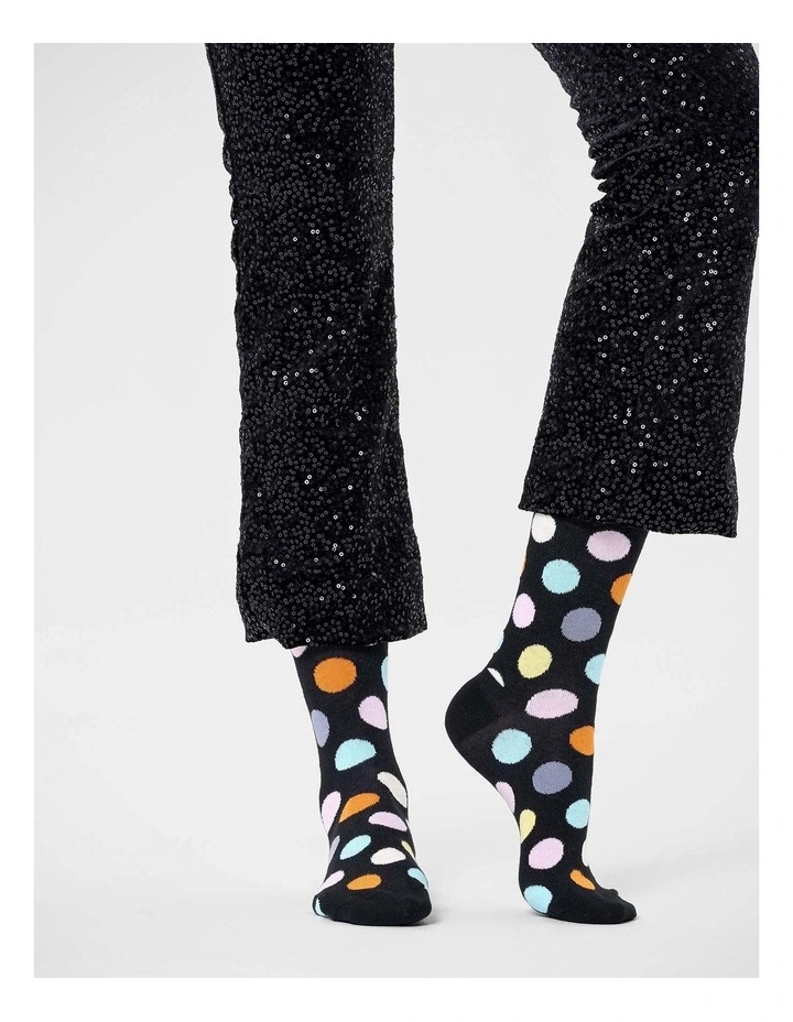 Big Dot Crew Socks in Black image 2