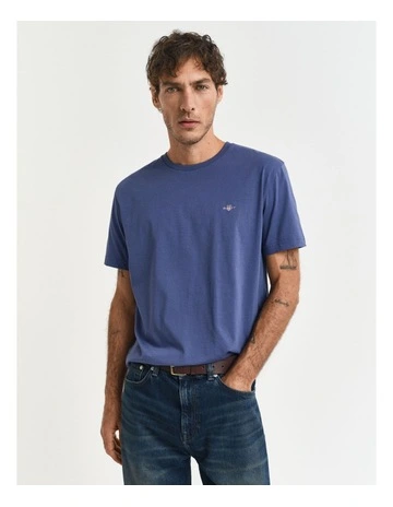 Regular Fit Shield T-Shirt in Dusty Navy