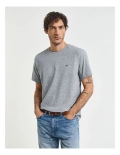 Regular Fit Shield T-Shirt in Grey Melange