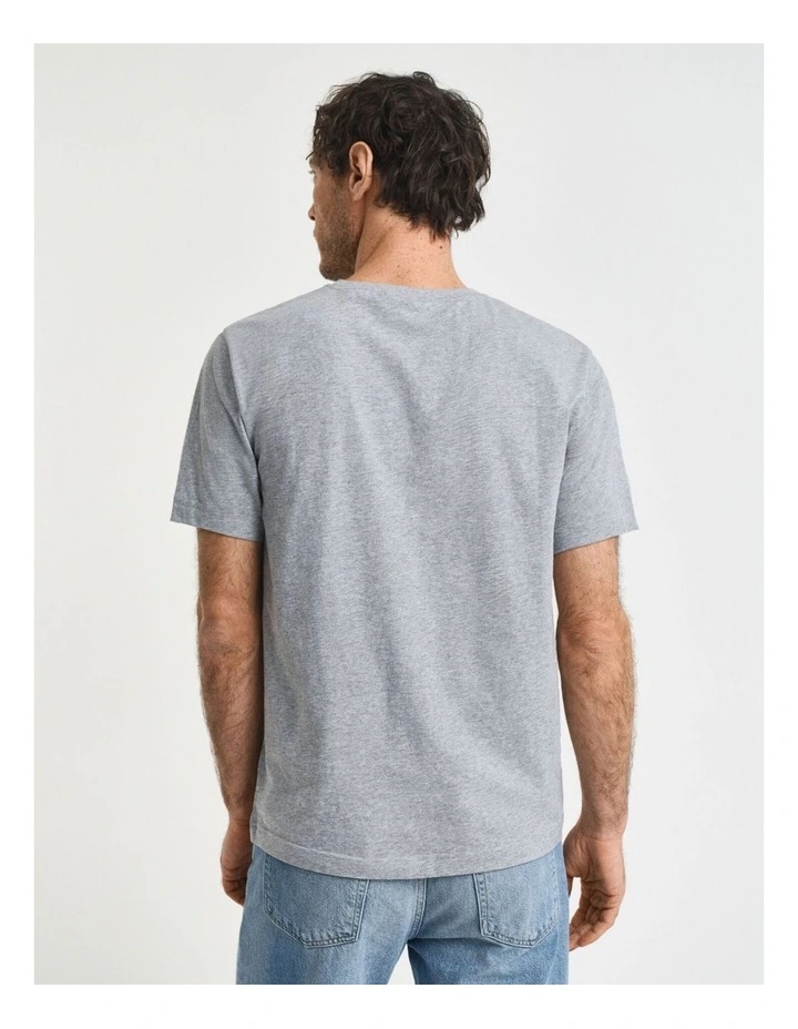 Regular Fit Shield T-Shirt in Grey Melange image 2