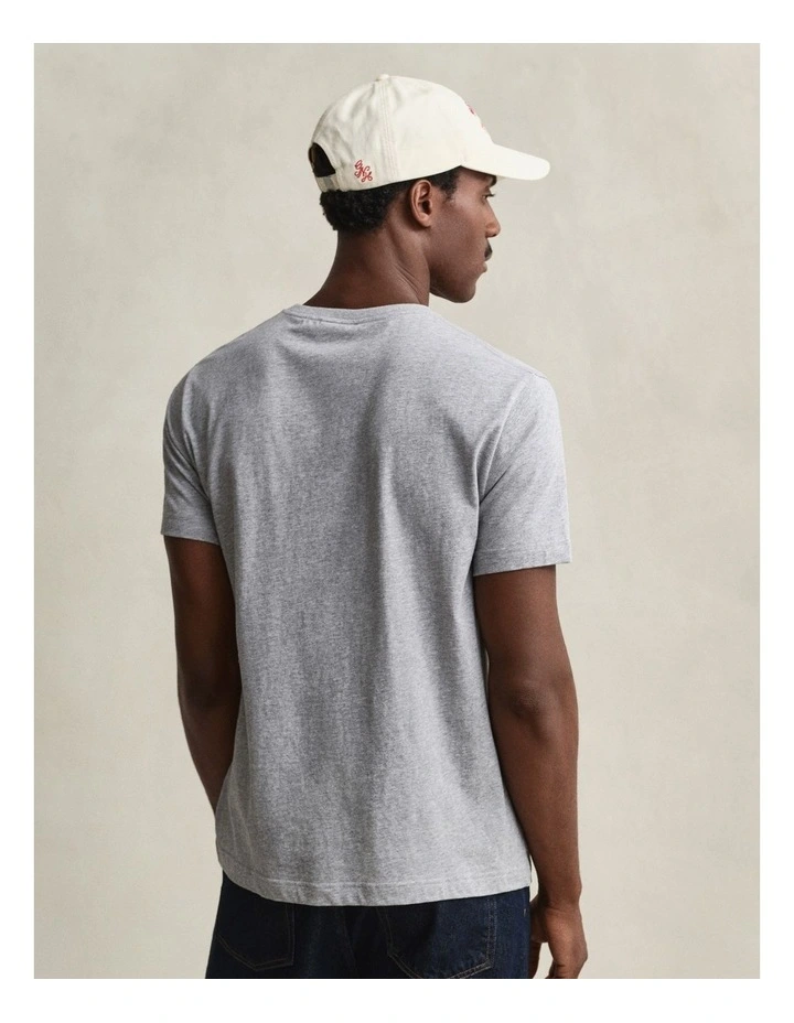 Regular Fit Shield T-Shirt in Grey Melange image 2