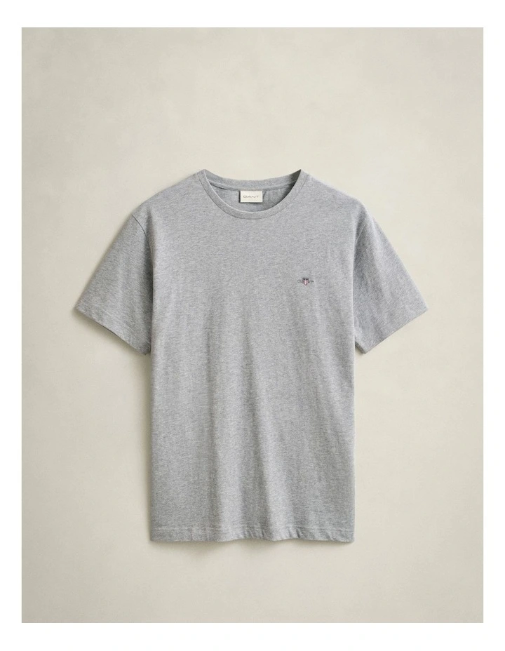 Regular Fit Shield T-Shirt in Grey Melange image 5