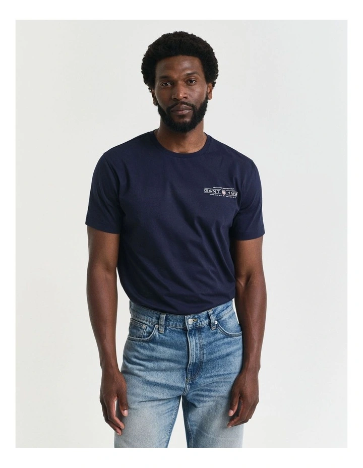 Printed Graphic T-Shirt in Evening Blue image 1